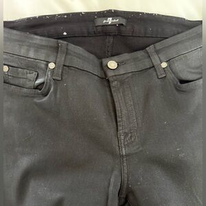 7 For All Mankind Black Coated jeans. Looks like leather with stretch